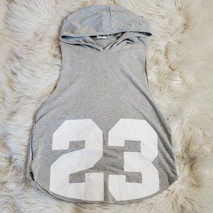 Grey sleeveless hoodie- athletic wear